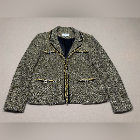 Conrad C Collection Black and Yellow Tweed Blazer - Picture 1 of 11